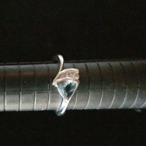 Silver blue topaz ring sz.8